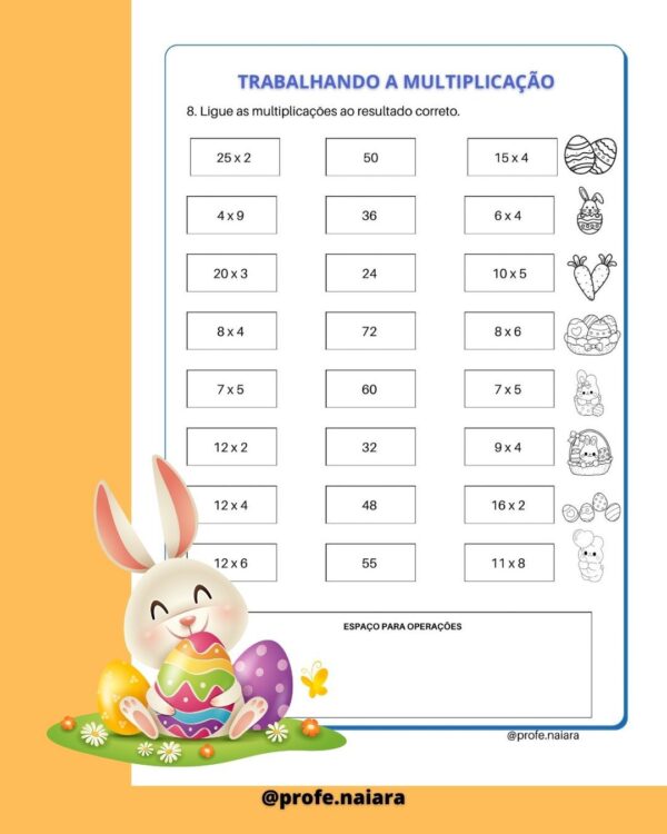 Bloquinho Atividades Matemática Páscoa 3° ano - Image 3