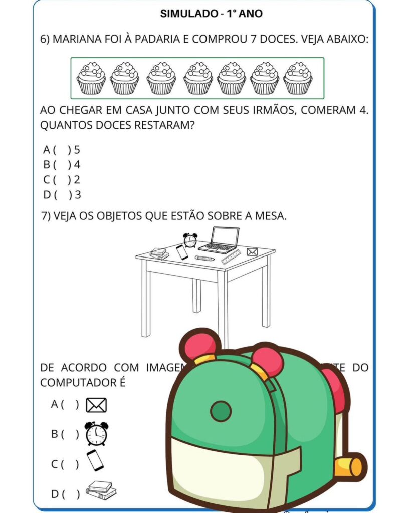 Simulado 1° ANO – Naiara Materiais Pedagógicos