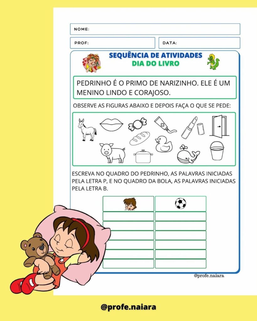 Sequência de atividades Dia do Livro 2° ano – Naiara Materiais Pedagógicos