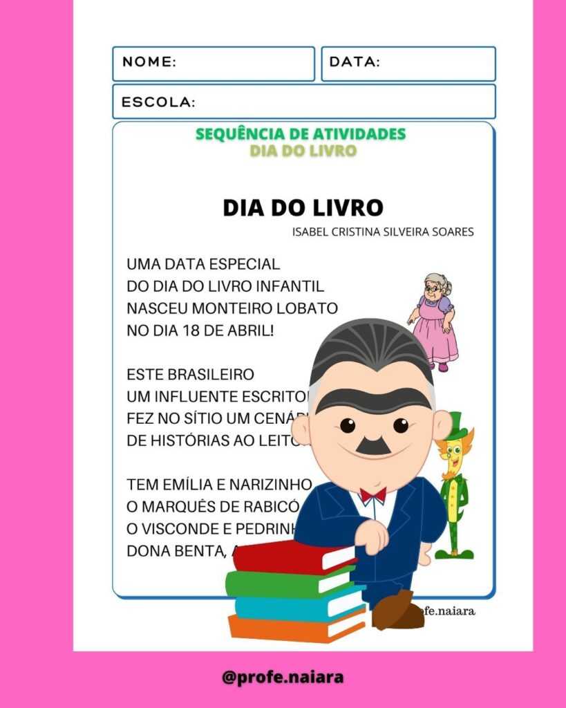 Sequência dia do Livro Educação infantil – Naiara Materiais Pedagógicos