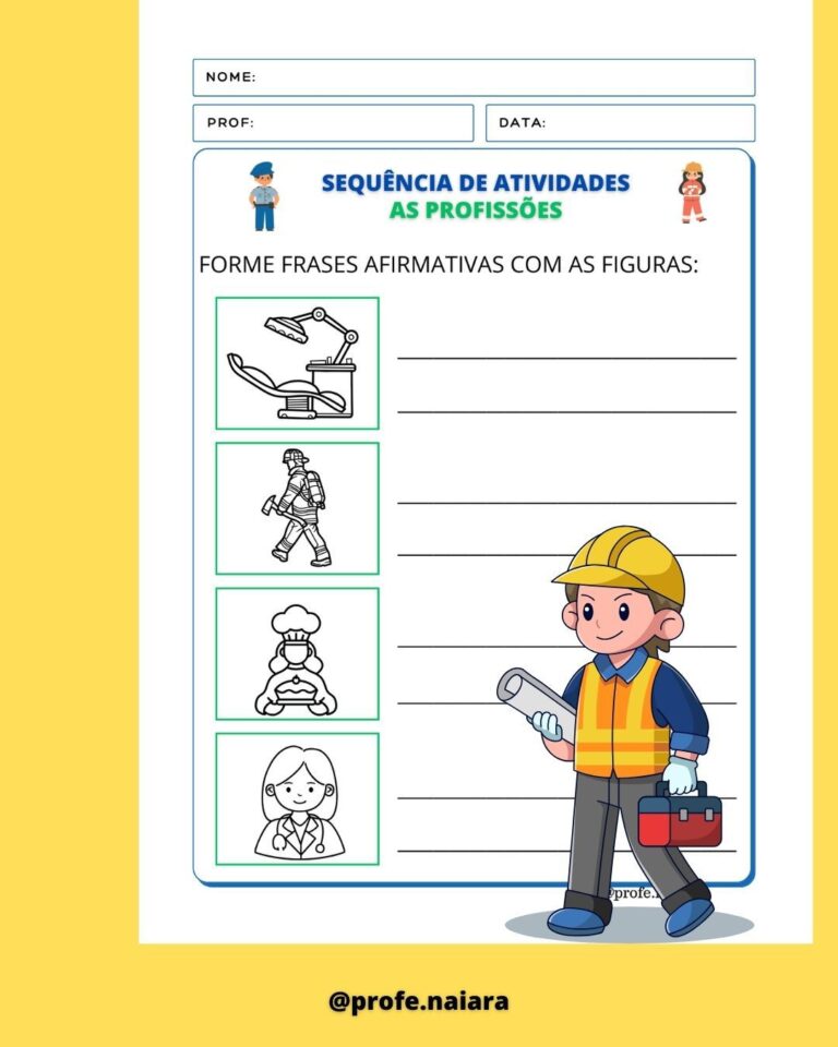 Sequência de atividades Profissões 2° ano – Naiara Materiais Pedagógicos