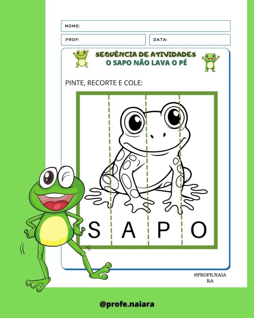 Sequência de Atividades O sapo não lava o pé – Naiara Materiais Pedagógicos