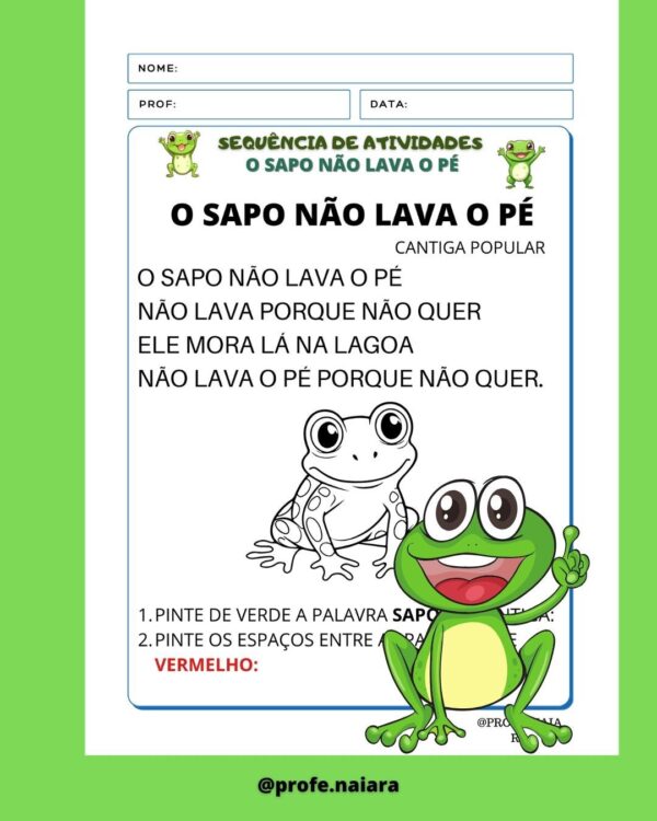 Sequência de Atividades O sapo não lava o pé - Image 5