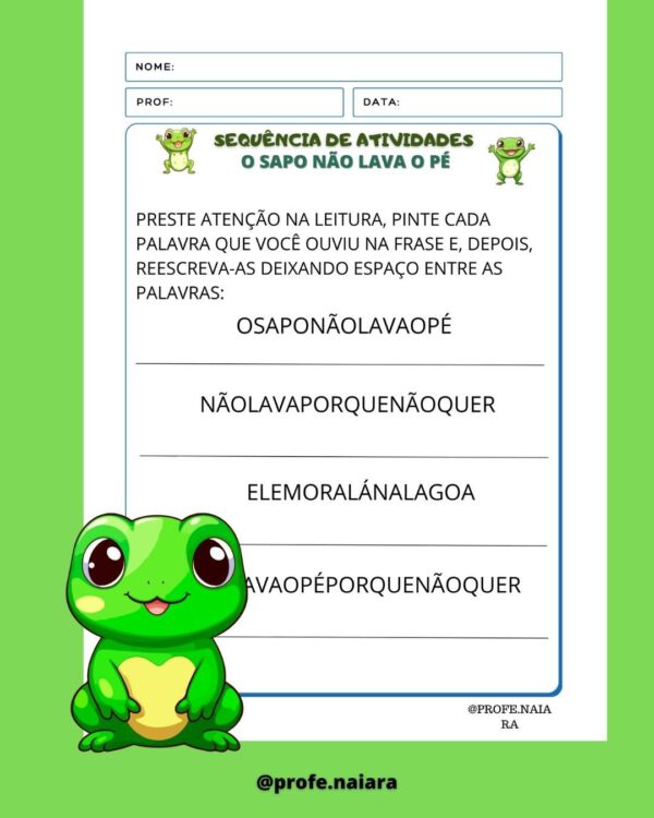 Sequência de Atividades O sapo não lava o pé - Image 3