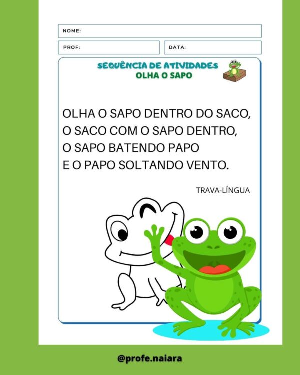 Sequência de Atividades Olha o Sapo - Image 5