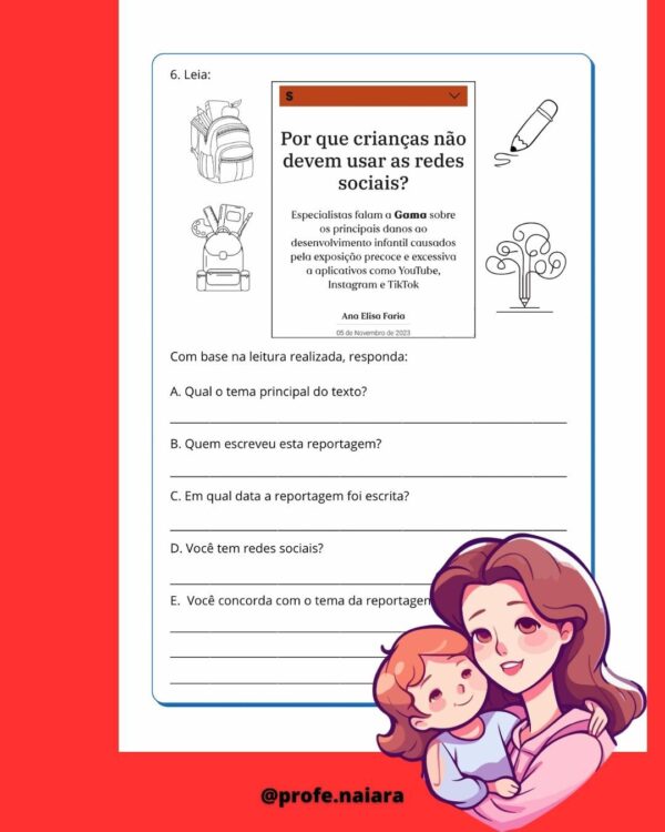 Sequência de atividades Dia das Mães 4° ano - Image 5