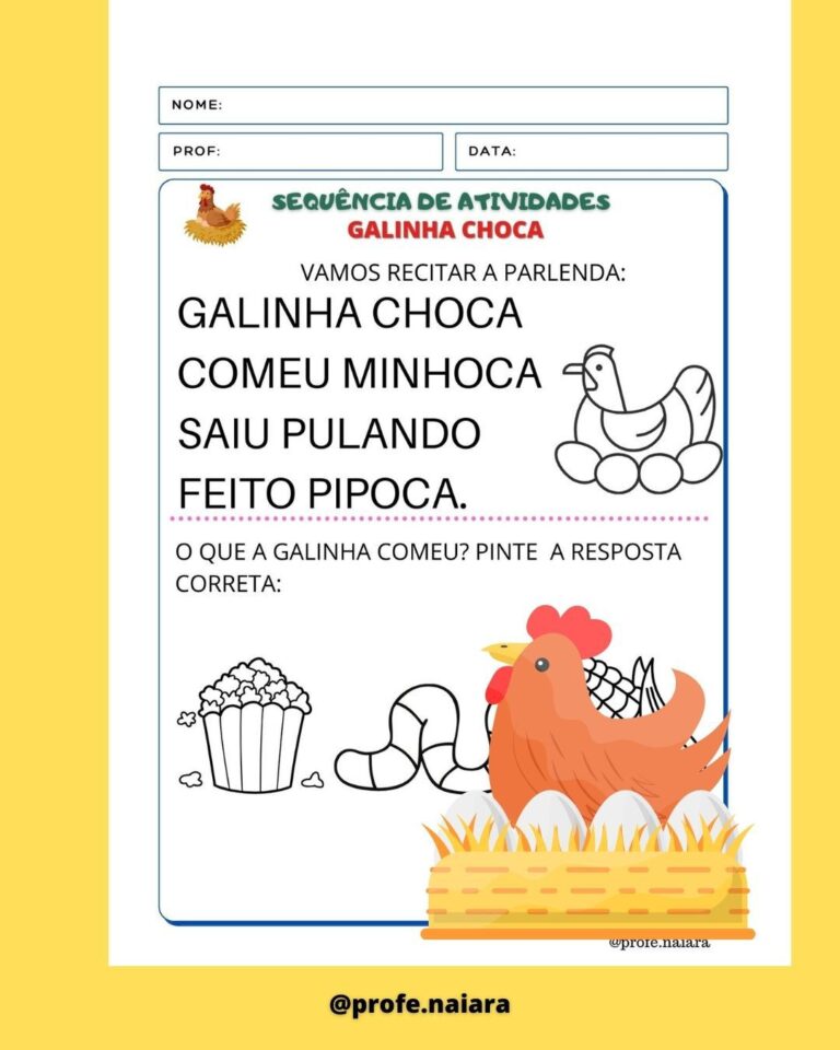 Sequência de atividades Galinha Choca – Naiara Materiais Pedagógicos
