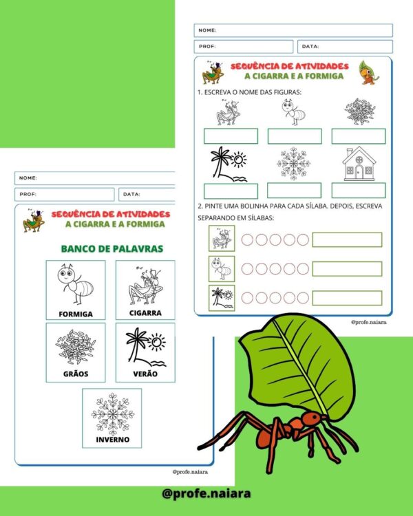 Sequência de atividades A cigarra e a Formiga - Image 5