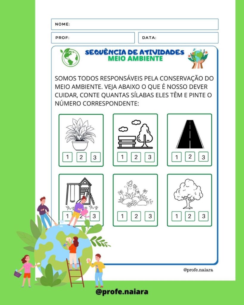 Sequência de Atividades Meio Ambiente 1° ano – Naiara Materiais Pedagógicos