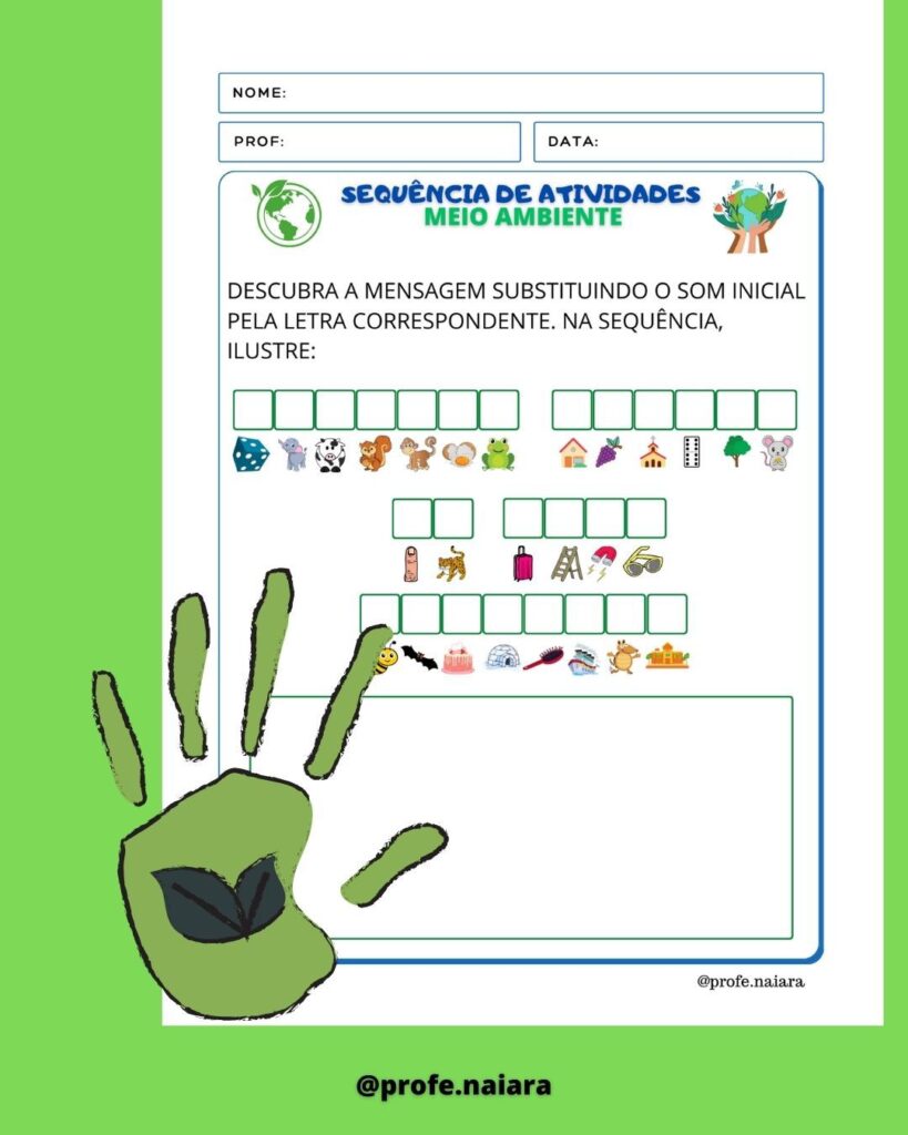 Sequência de Atividades Meio Ambiente 1° ano – Naiara Materiais Pedagógicos