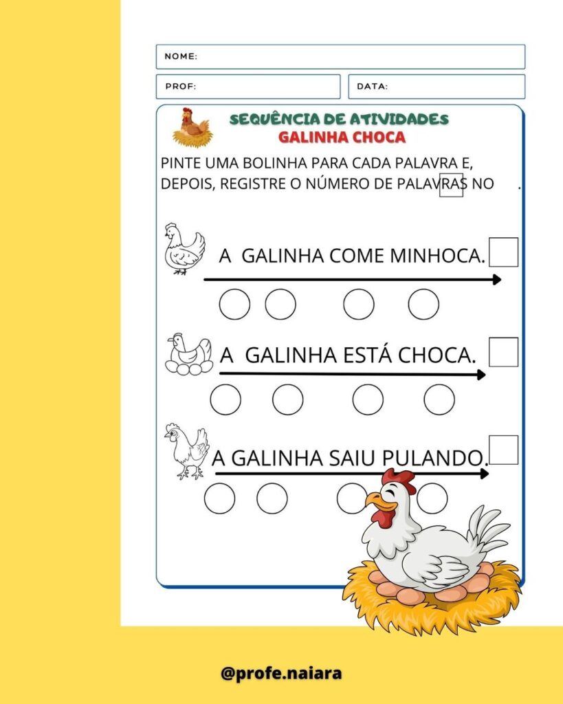 Sequência de atividades Galinha Choca – Naiara Materiais Pedagógicos