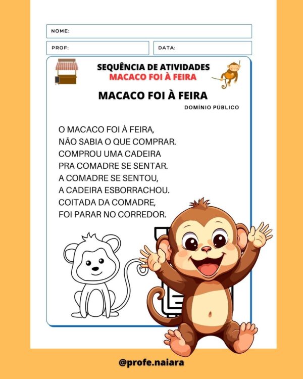 Sequência de atividades Macaco foi à Feira - Image 5