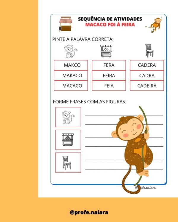 Sequência de atividades Macaco foi à Feira - Image 8