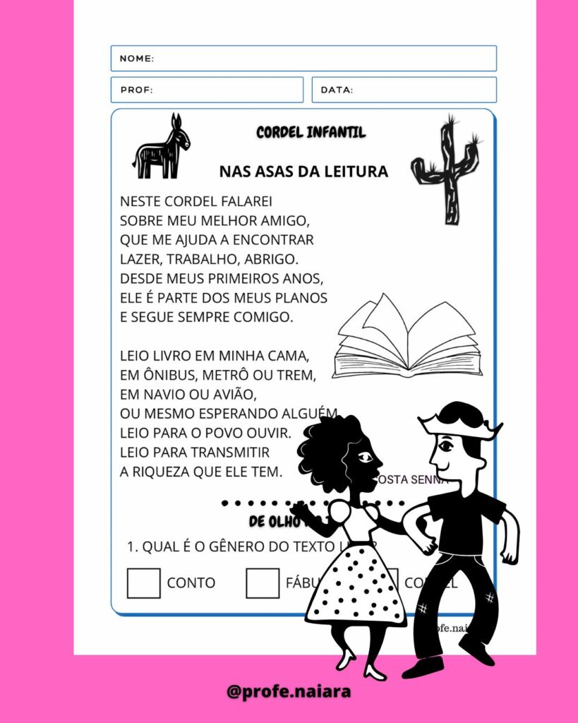 Sequência de atividades Cordel 2° ano – Naiara Materiais Pedagógicos
