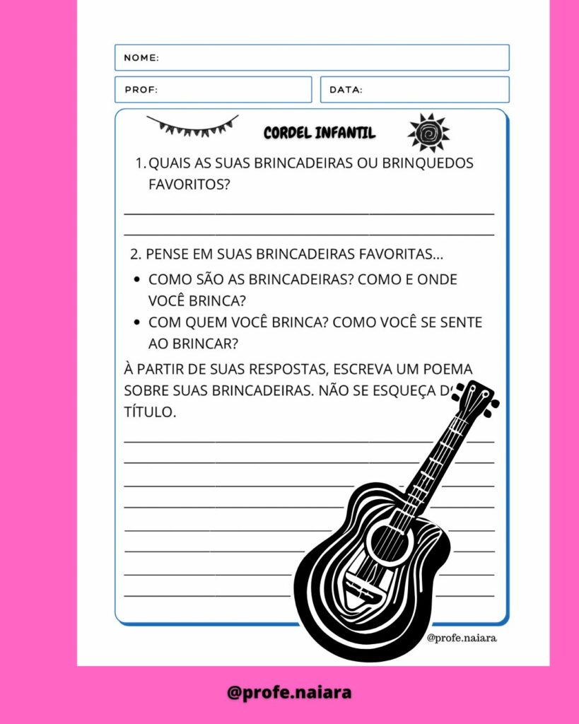 Sequência de atividades Cordel 2° ano – Naiara Materiais Pedagógicos