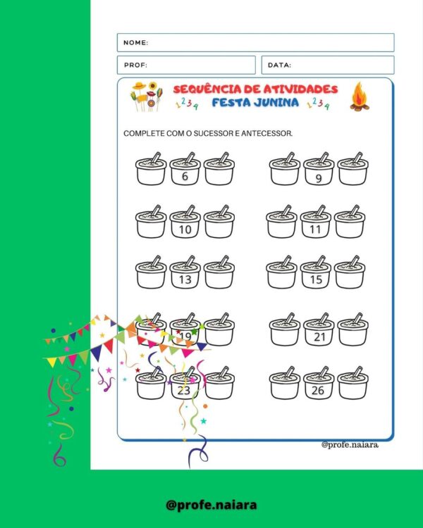 Sequência de atividades festa junina 1° ano matemática - Image 5
