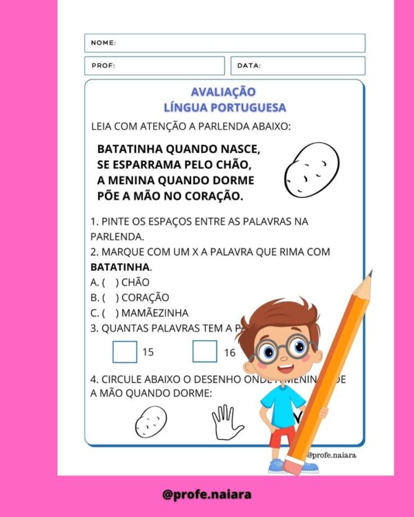 Avaliações 3° bimestre - 1° ano - Image 2