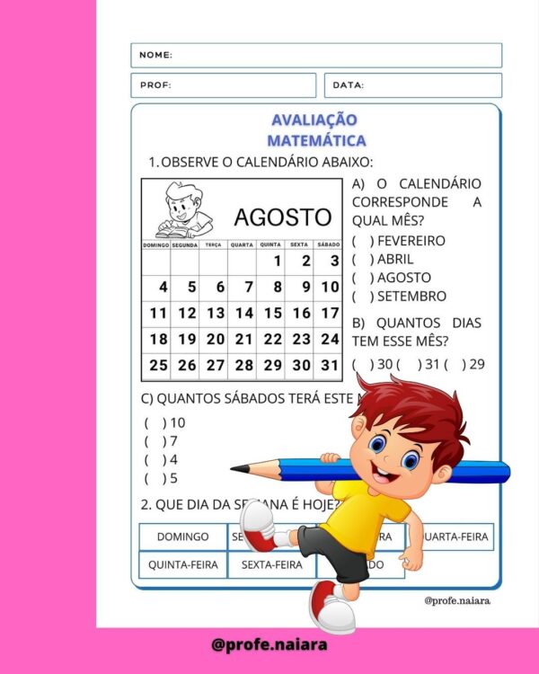 Avaliações 3° bimestre - 1° ano - Image 6