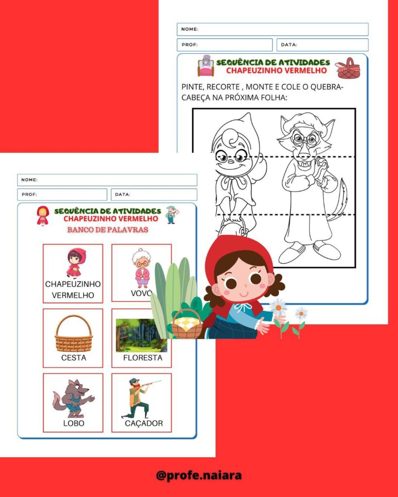 Sequência de atividades Chapeuzinho Vermelho – 1° ano – Naiara ...
