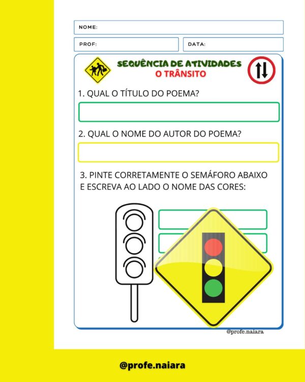 Sequência de Atividades Trânsito 1° ano - Image 4