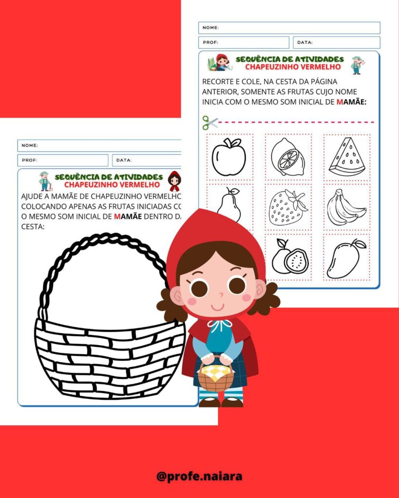Sequência de atividades Chapeuzinho Vermelho – 1° ano – Naiara ...