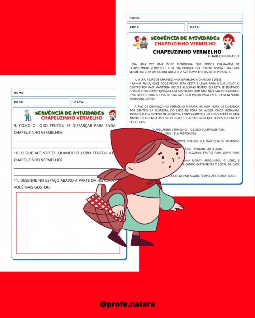 Sequência de atividades Chapeuzinho vermelho 2° ano – Naiara Materiais ...