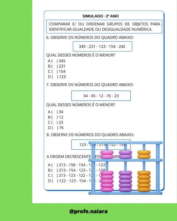 Simulado Intensivão Matemática 2° ano - Image 3