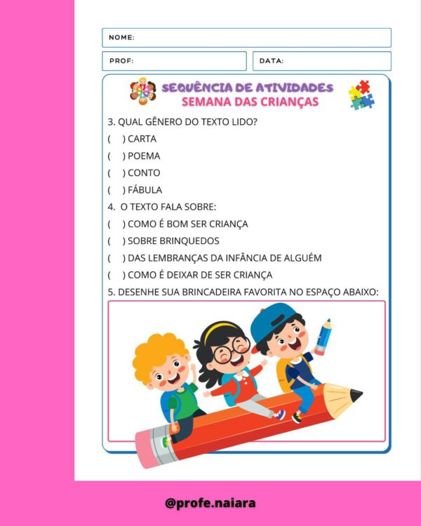 Sequência de atividades Semana da Criança - 1º ano - Image 9