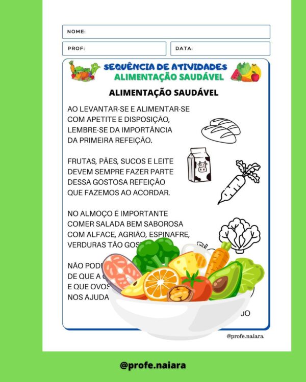 Sequência de Atividades Alimentação Saudável 1° ano - Image 7