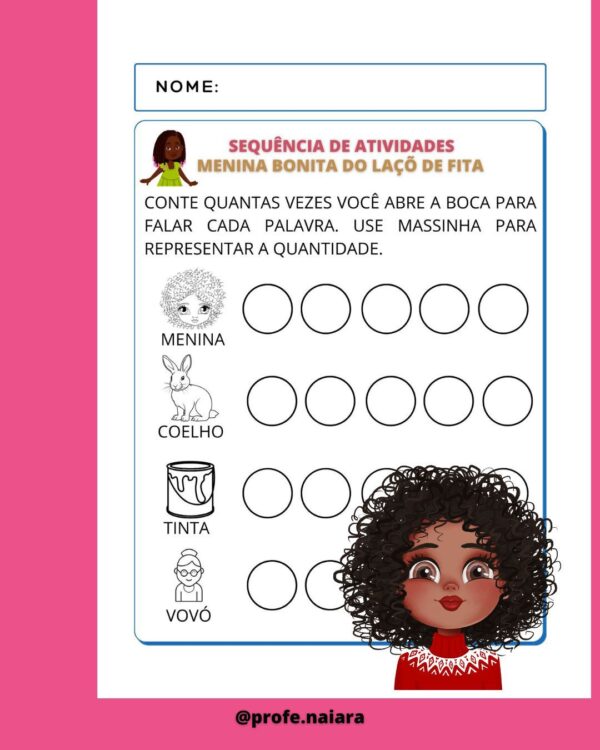 Sequência de atividades Menina Bonita do laço de fita - Image 4