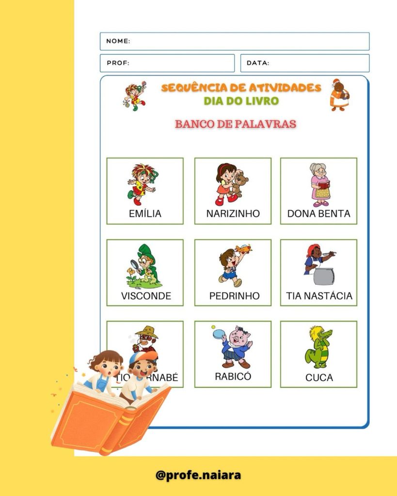 Sequência de Atividades Dia do livro 2° ano - Naiara Materiais Pedagógicos
