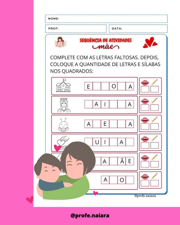 Sequência de atividades: Dia das mães 1° Ano - Imagem 5