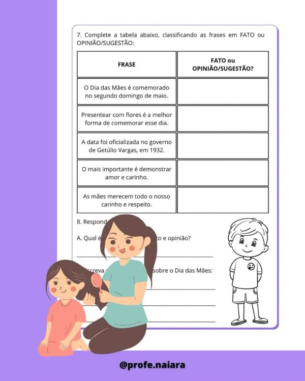 Sequência didática Dia das Mães para 4°ano - Imagem 7