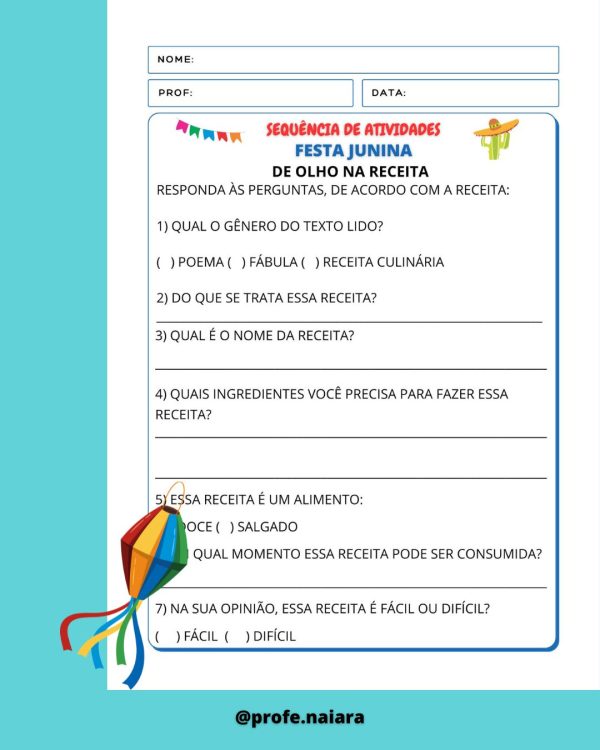 Sequência de atividades: Festa Junina 1° Ano - Imagem 3