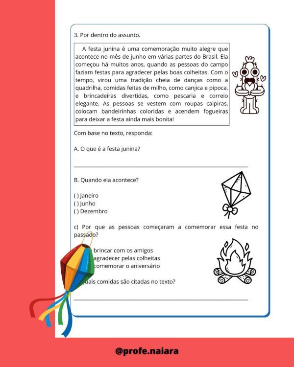 Sequência de atividades Festa Junina para 3° ano - Imagem 4