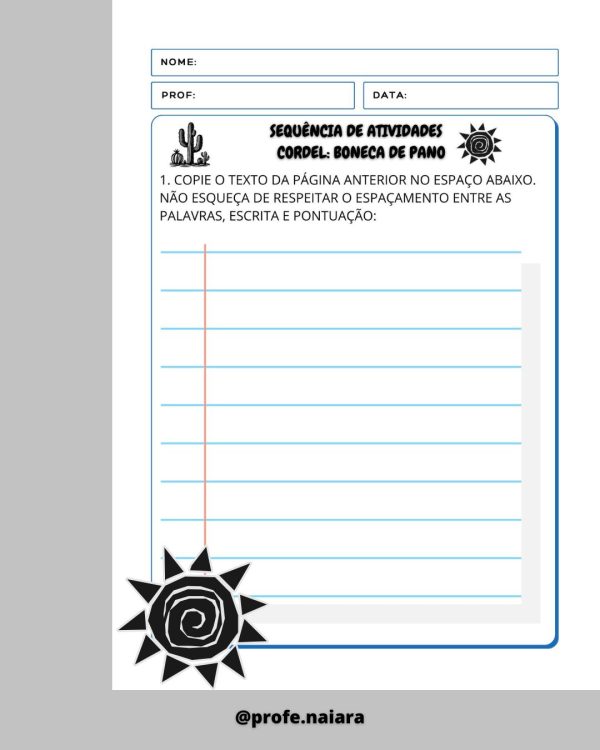 Sequência de atividades: Cordel boneca de pano 2° Ano - Imagem 4