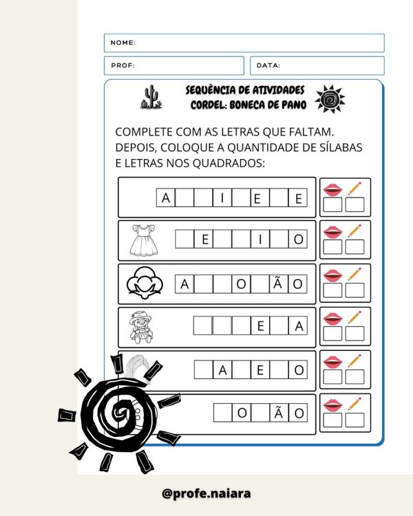 Sequência de atividades: Cordel boneca de pano 1° Ano - Imagem 9