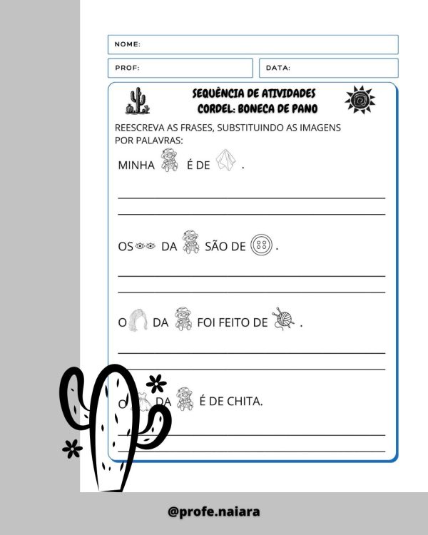 Sequência de atividades: Cordel boneca de pano 2° Ano - Imagem 9