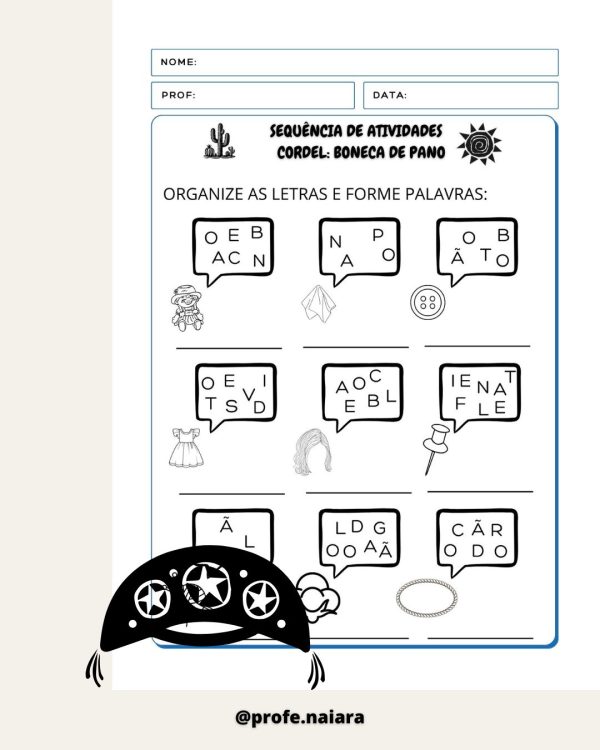 Sequência de atividades: Cordel boneca de pano 1° Ano - Imagem 10