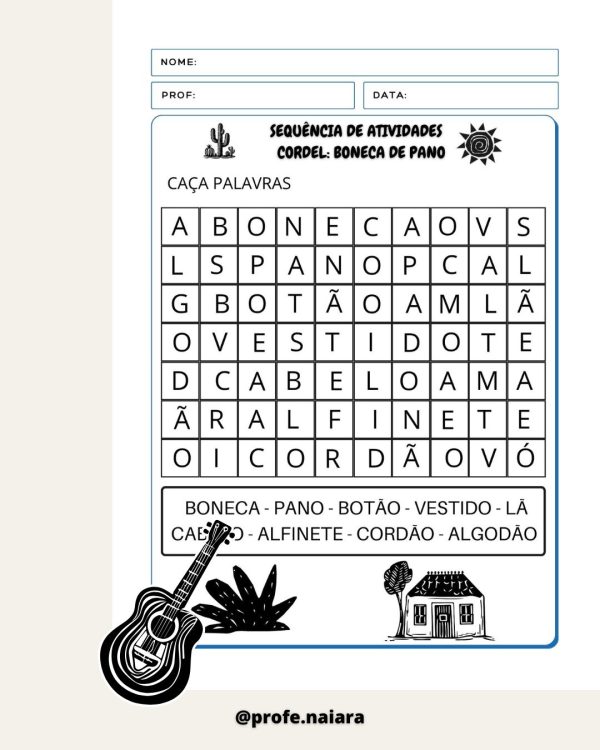 Sequência de atividades: Cordel boneca de pano 1° Ano - Imagem 11