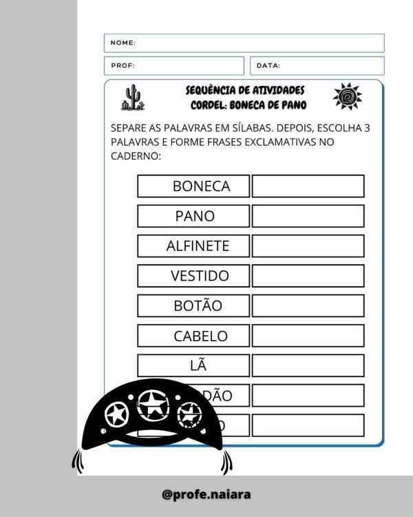 Sequência de atividades: Cordel boneca de pano 2° Ano - Imagem 12