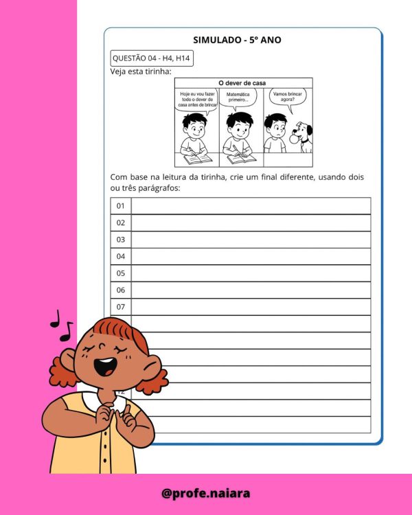 SAEB produção de texto 5° ano - Imagem 4