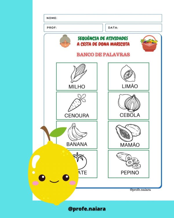 Sequência de Atividades A cesta da dona Maricota 1° ano - Image 7
