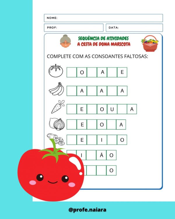 Sequência de Atividades A cesta da dona Maricota 1° ano - Image 8
