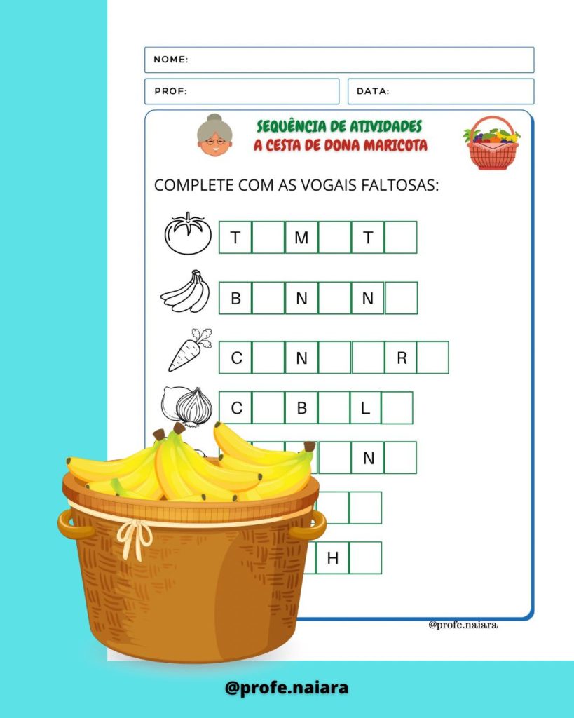 Sequência de Atividades A cesta da dona Maricota 1° ano – Naiara ...