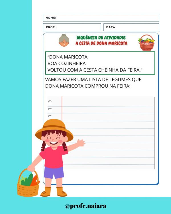 Sequência de Atividades A cesta da dona Maricota 1° ano - Image 13