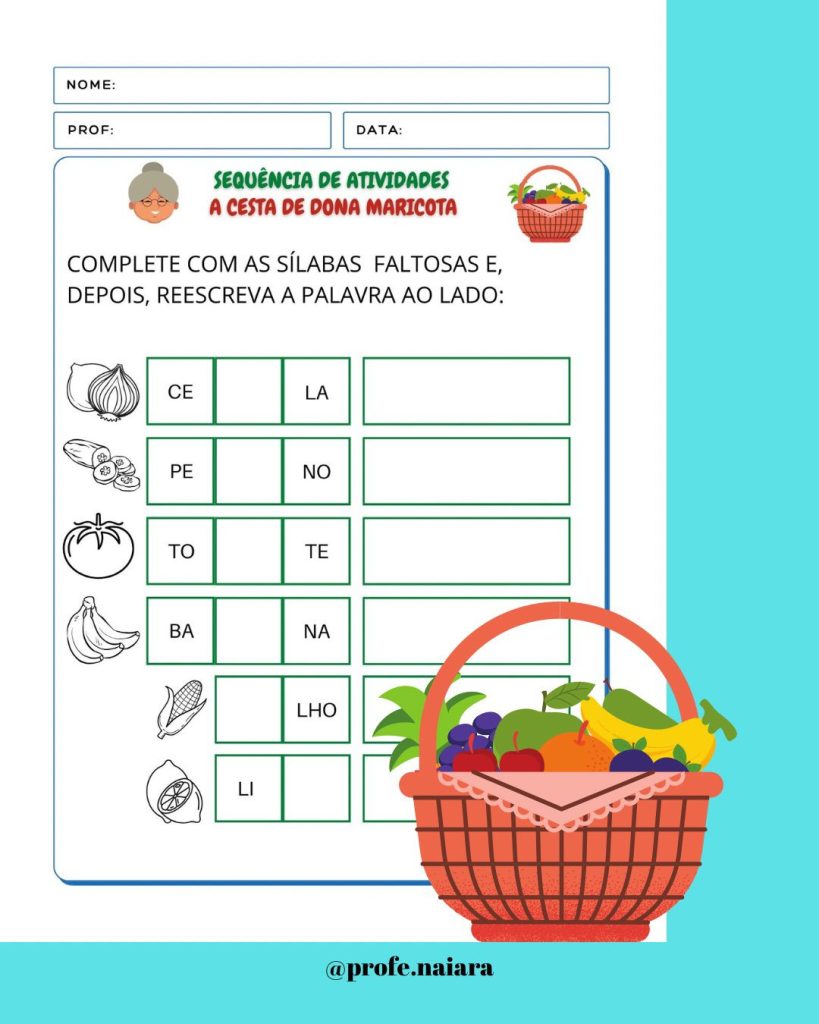 Sequência de Atividades A cesta da dona Maricota 1° ano – Naiara ...