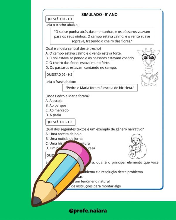 Super combo SAEB 5° ano - Língua portuguesa e matemática  - Imagem 8
