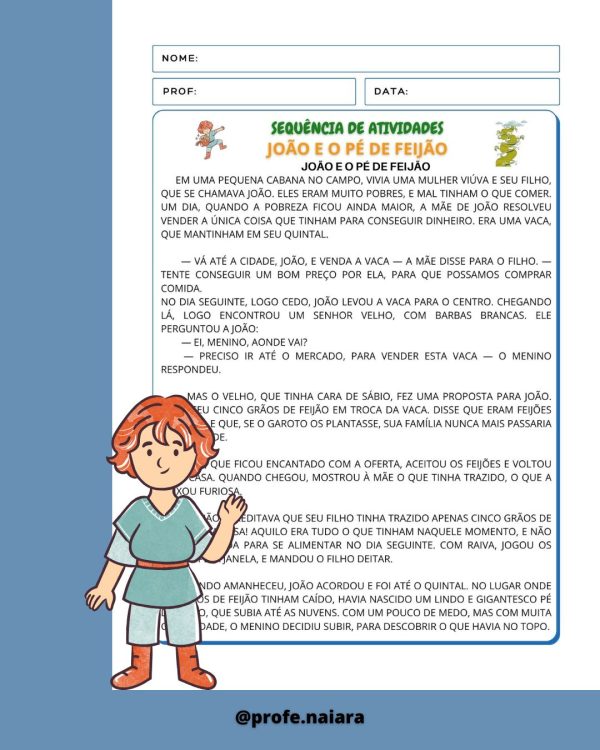 Sequência de Atividades: João e o pé de feijão  1° ano - Imagem 2