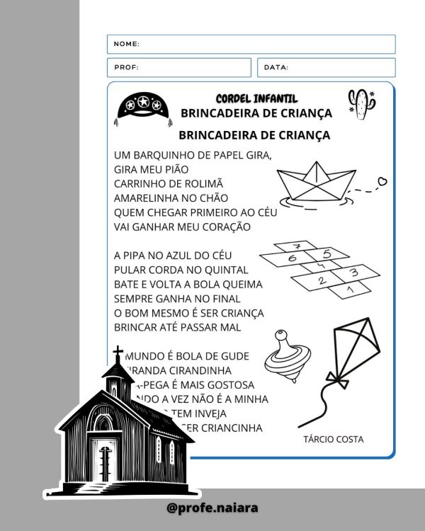Sequência de atividades: Cordel brincadeira de criança 1° Ano - Imagem 2